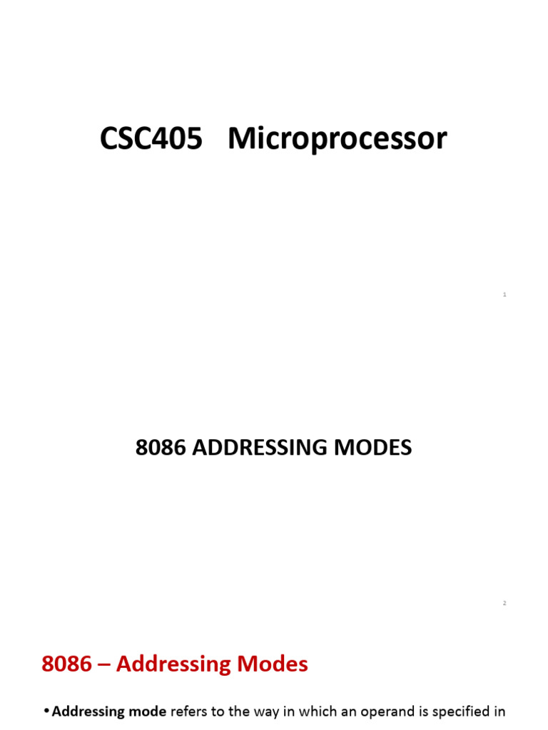 8086 Addressing Modes.pptx | PDF | Computing | Computer Architecture