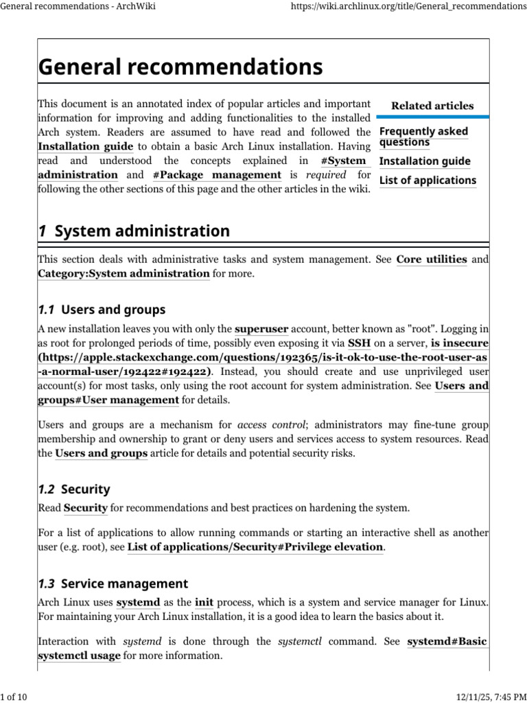 Arch Linux System Administration Guide | PDF | Software Repository ...