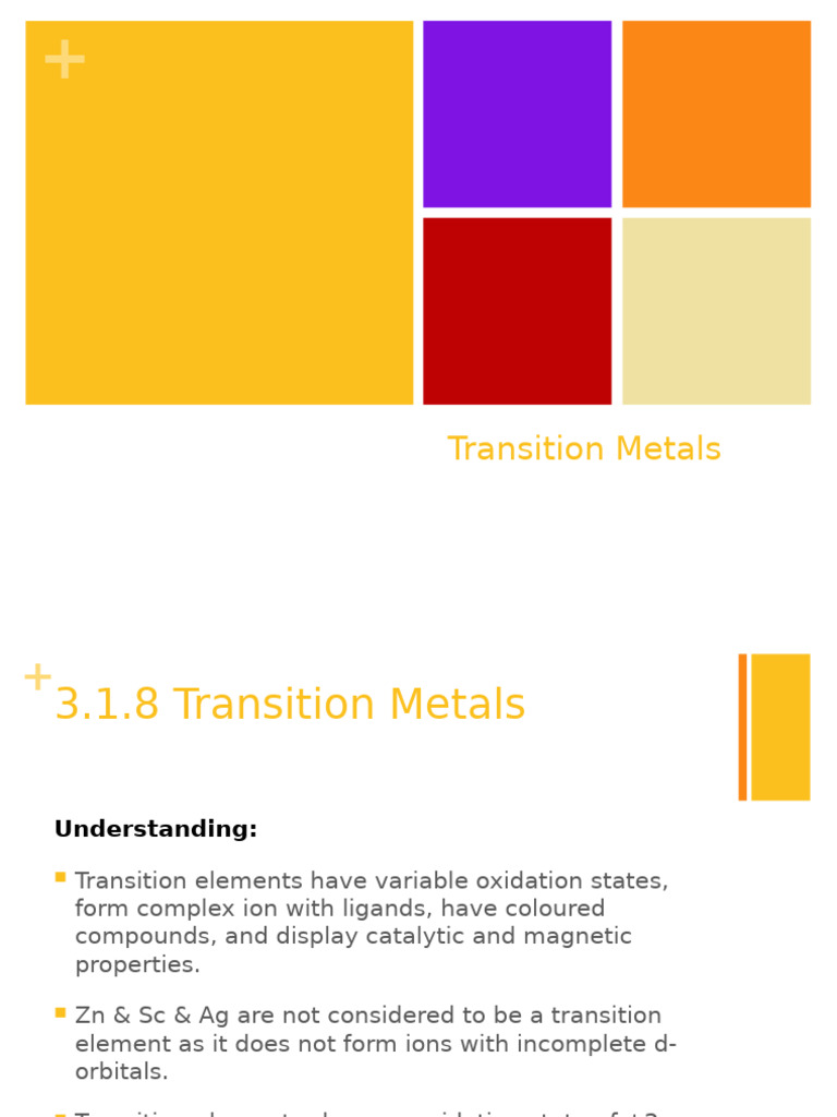 Transition Metals: Properties and Applications | PDF