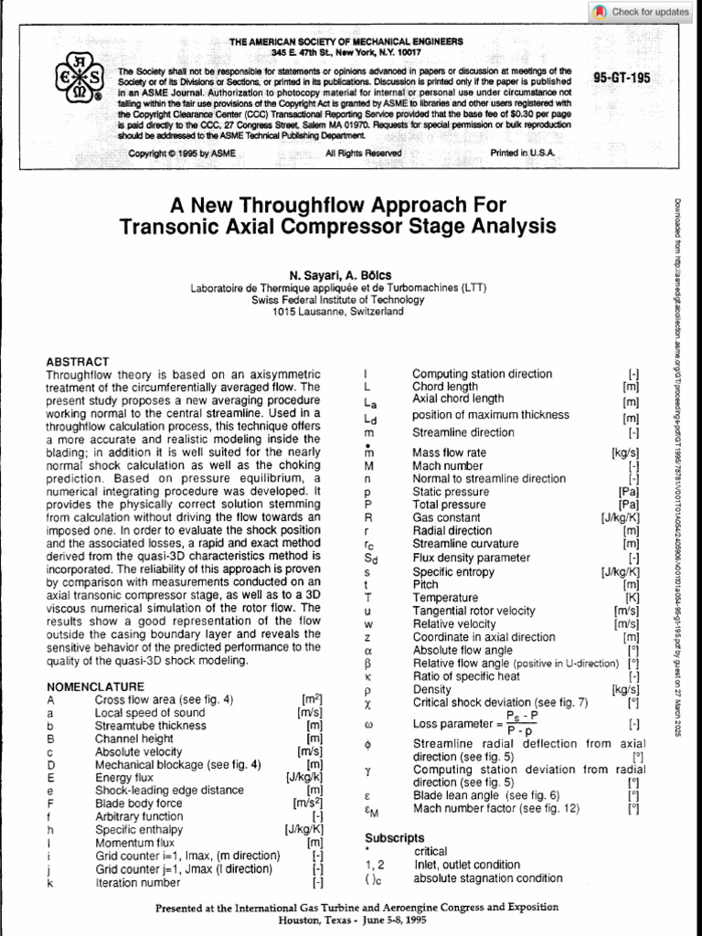 New Method for Transonic Compressor Analysis | PDF | Fluid Dynamics ...
