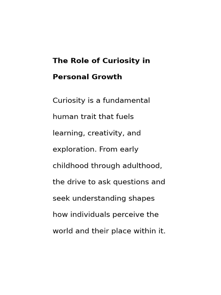 Curiosity's Impact on Personal Growth | PDF | Curiosity | Learning