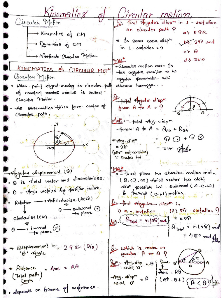 Printable Circular Motion (Complete) | PDF