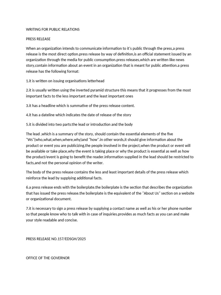 Writing For Public Relations | PDF | Memorandum | Human Communication