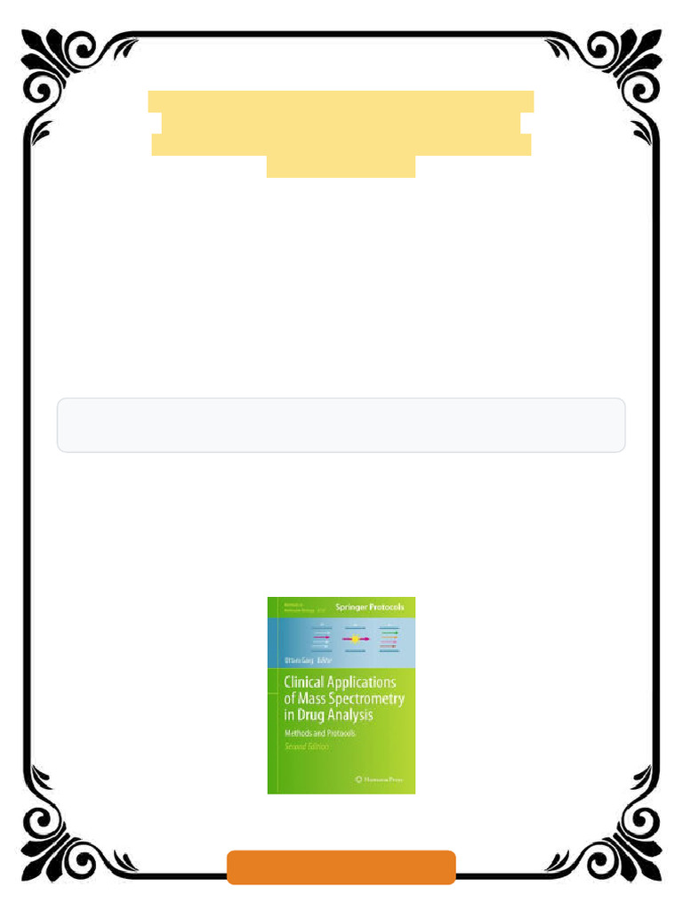 Clinical Applications of Mass Spectrometry in Drug Analysis Methods and ...