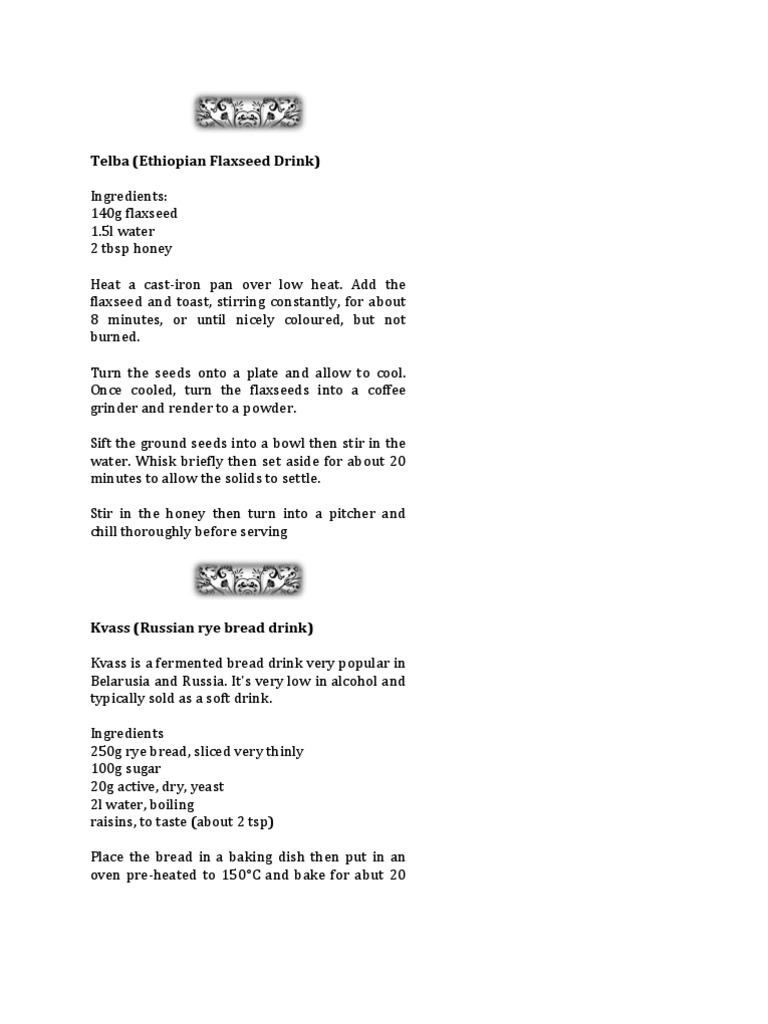 Telba (Ethiopian Flaxseed Drink) Download Free PDF Beer Brewing