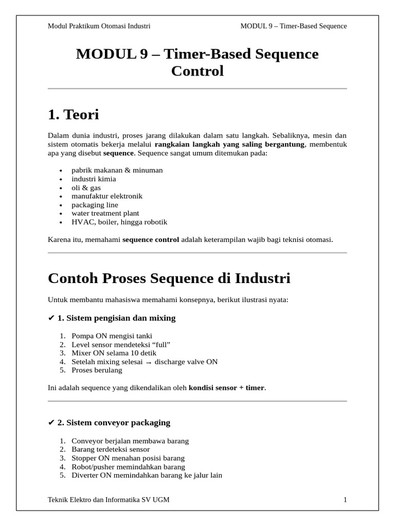 Timer-Based Sequence Control di Otomasi | PDF