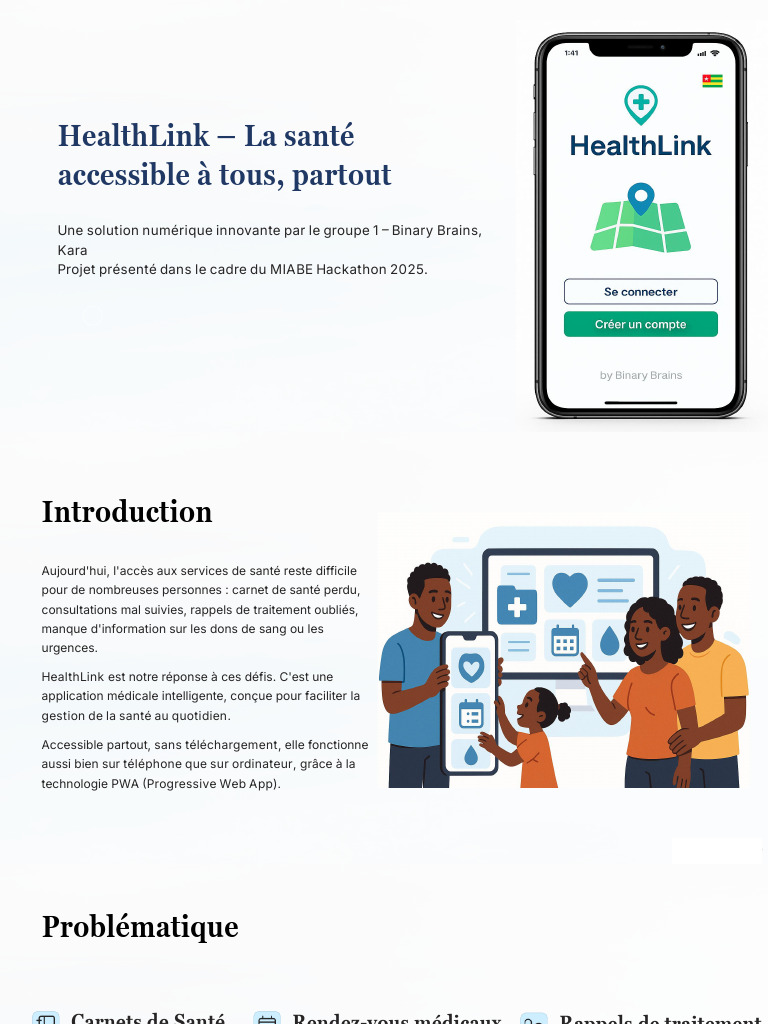 HealthLink : Solution Santé Numérique Accessible | PDF | Hôpital ...