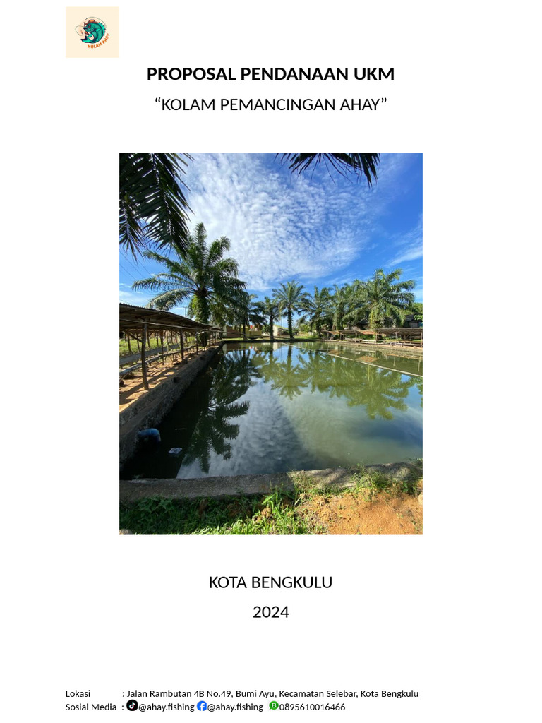 Proposal Pendanaan Kolam Pemancingan Ahay | PDF