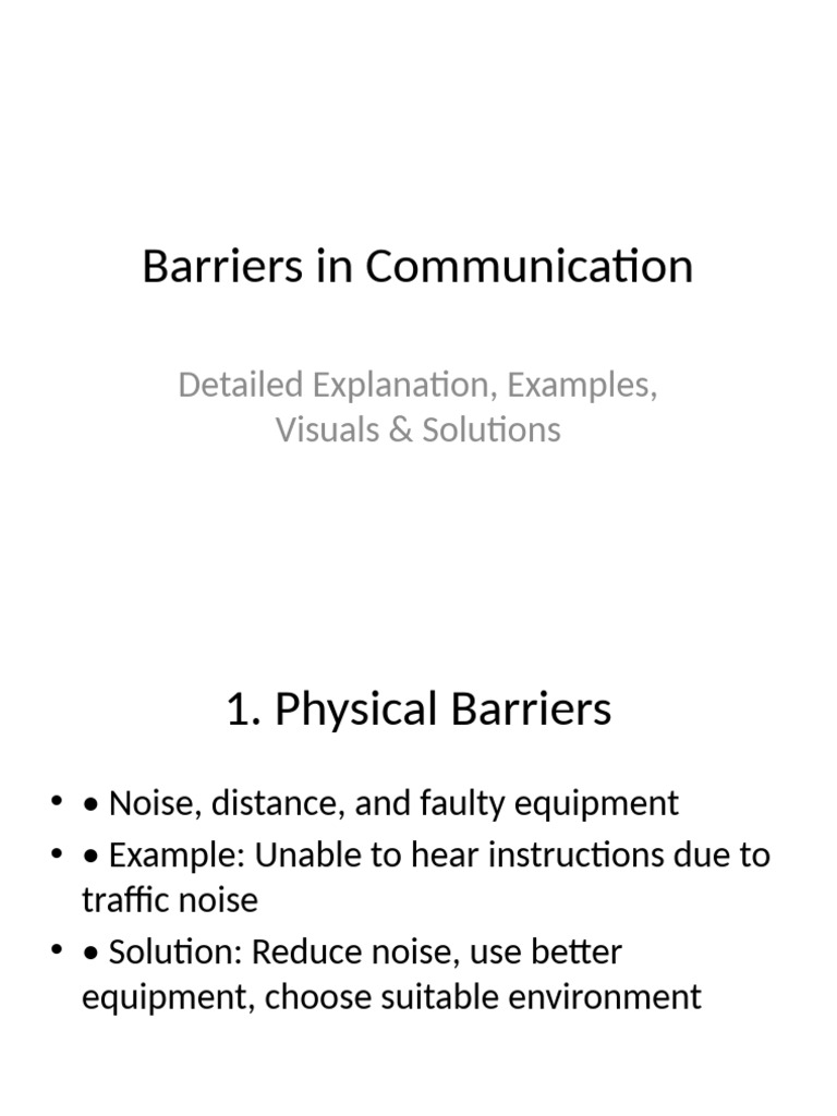 Overcoming Communication Barriers | PDF