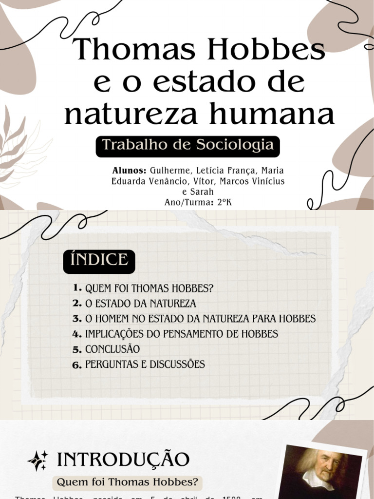 Thomas Hobbes e o Estado de Natureza Humana | PDF