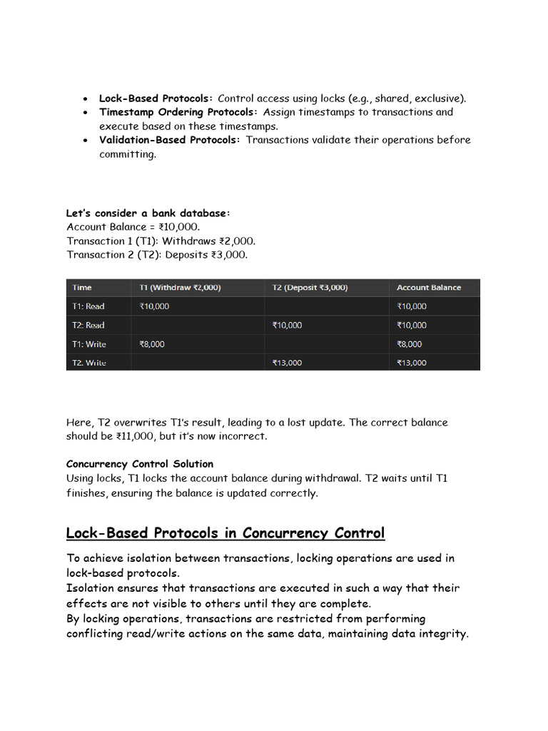 Concurrency Control Techniques Explained | PDF | Database Transaction ...