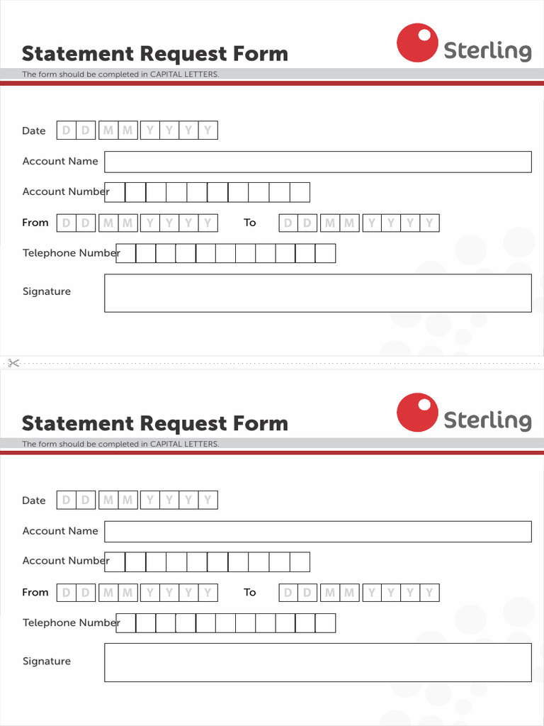 Statement Request Form Template | PDF