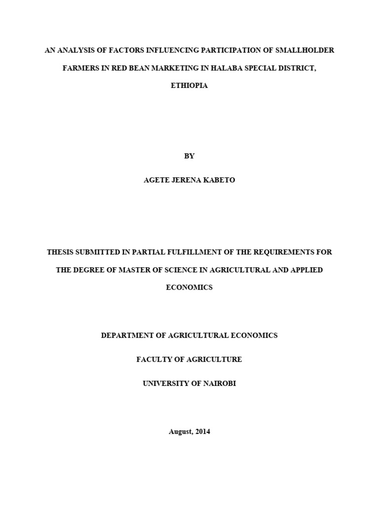Kabeto - An Analysis of Factors Influencing Participation of ...