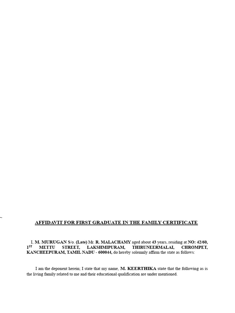 First Graduate Certificate Keerthika | PDF