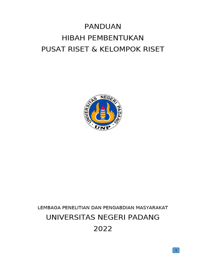 PANDUAN_HIBAH_PUSAT_RISET_-2022(1) | PDF