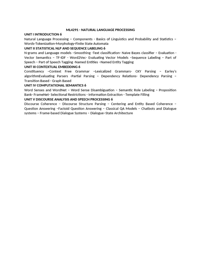 Natural Language Processing Overview | PDF | Word | Parsing