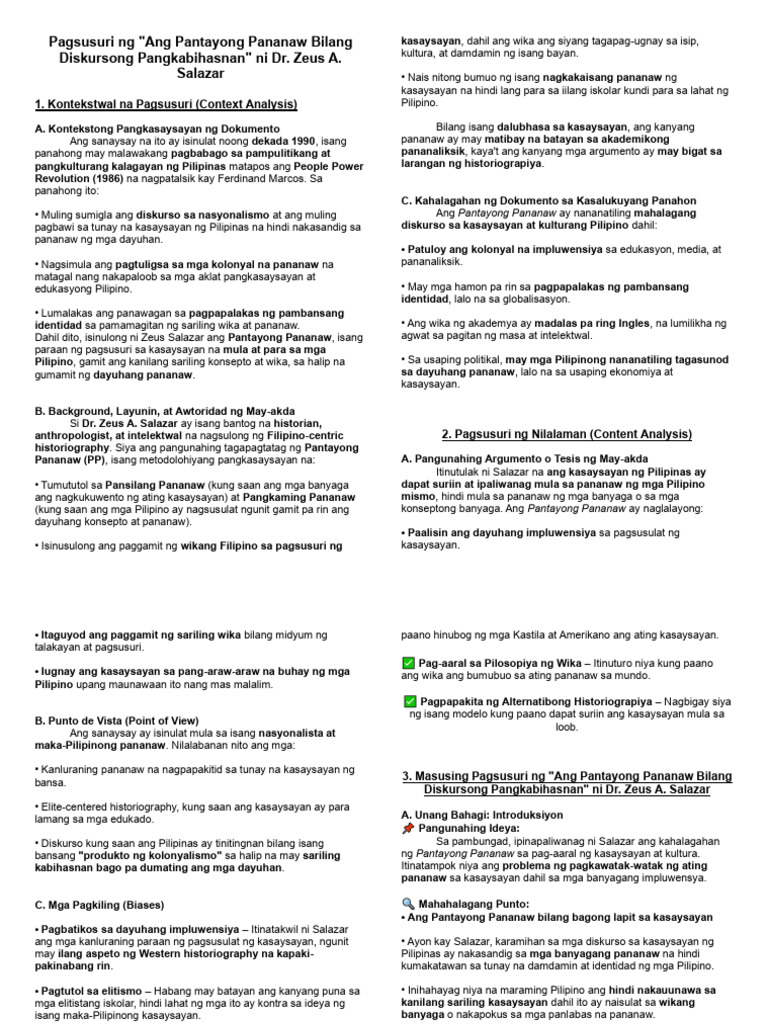 Analysis Pantayong Pananaw | PDF
