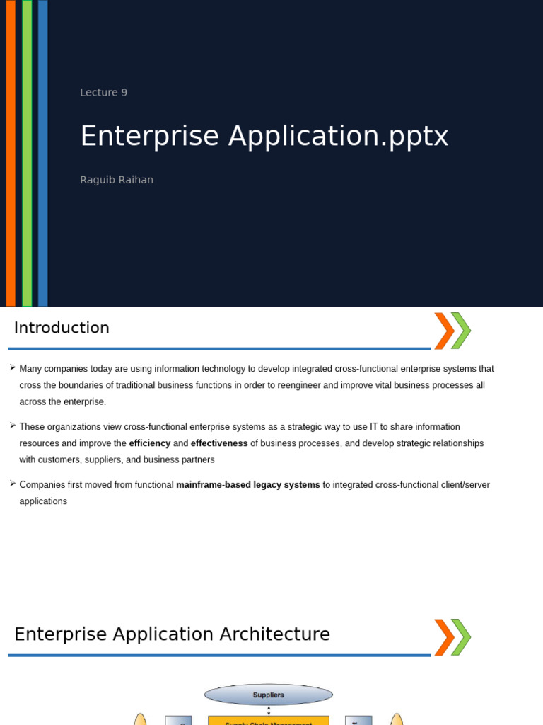 Understanding Enterprise Application Systems | PDF | Supply Chain ...