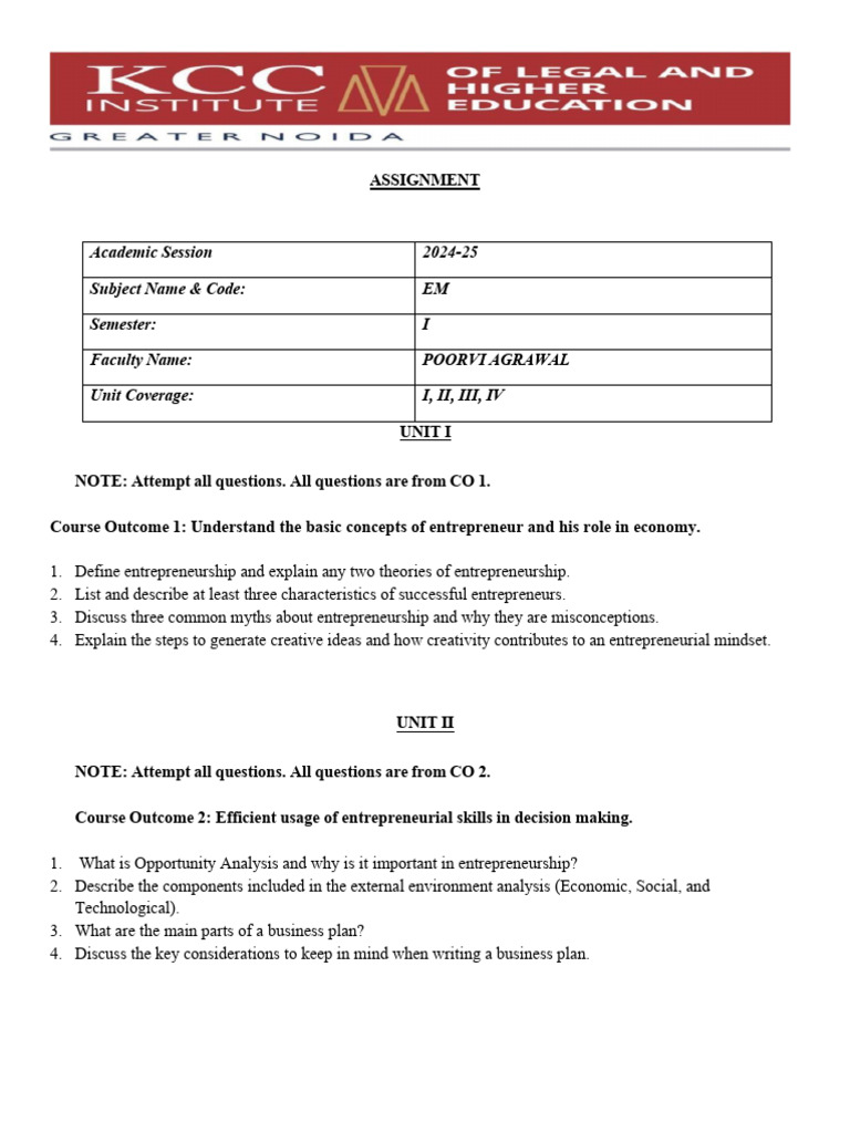 BBA EM Assignment | PDF