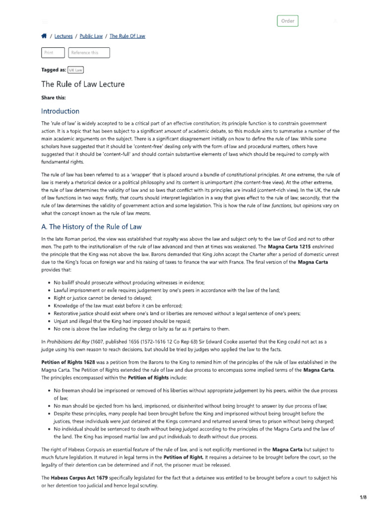 The Rule of Law | PDF