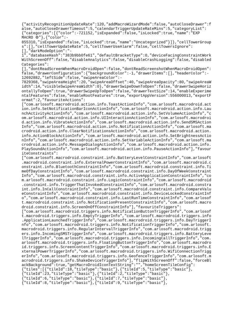 MacroDroid Configuration Overview | PDF | Android (Robot)