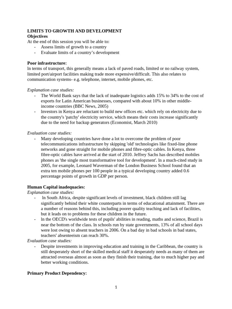 Assessing Growth and Development Limits | PDF | Fair Trade | Heavily ...