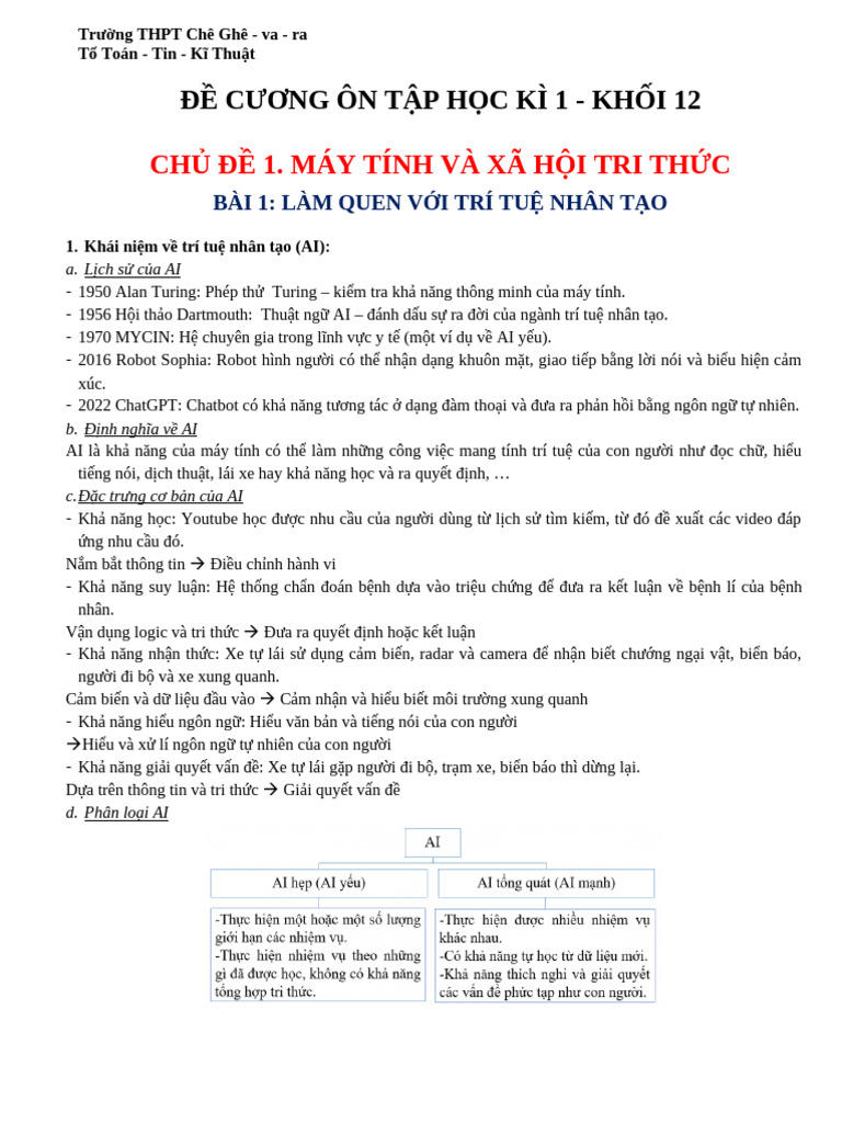 Đe Cuong On Tap Ki 1 Khoi 12 - 2025 | PDF