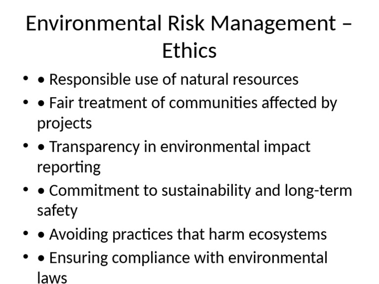 Ethical Environmental Risk Management | PDF