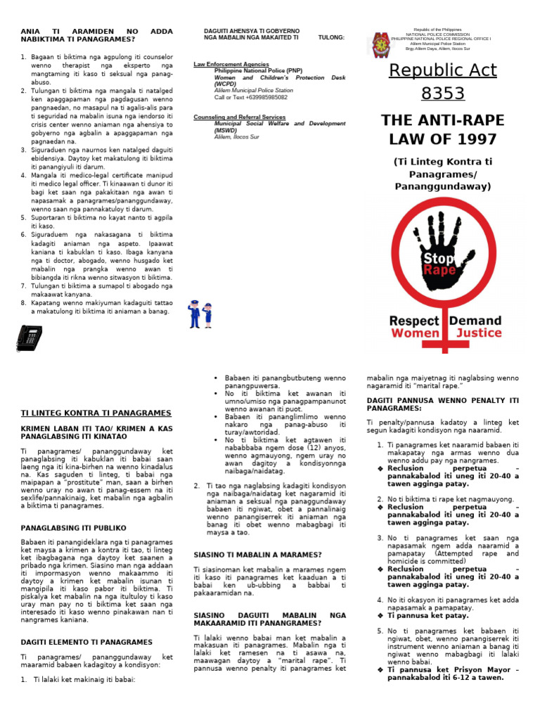 Anti Rape Ilokano | PDF