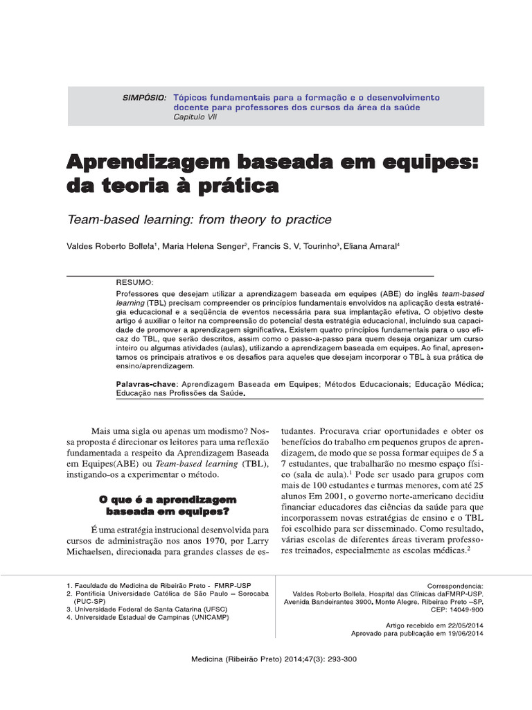 Team-Based Learning - From Theory To Practice | PDF