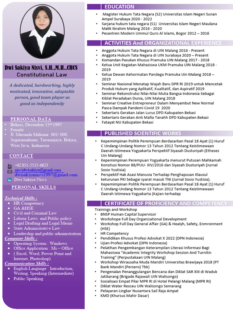 Profil Dwi Sakiya Nisvi, S.H., M.H. | PDF