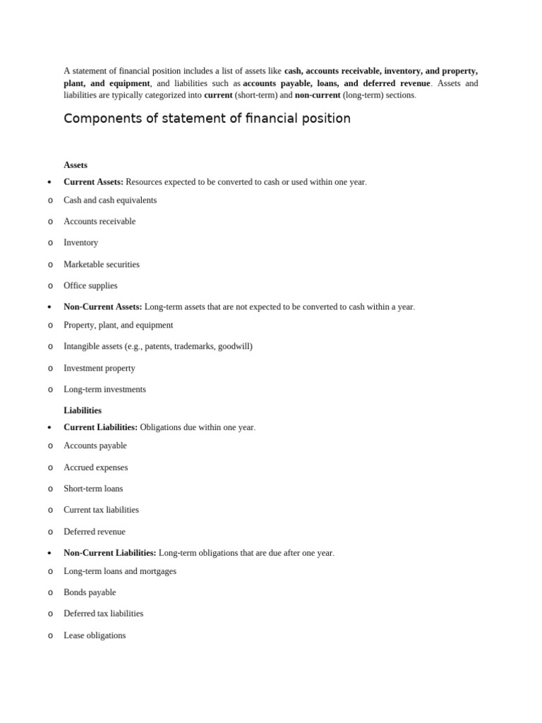 Element of Financial Statment | PDF