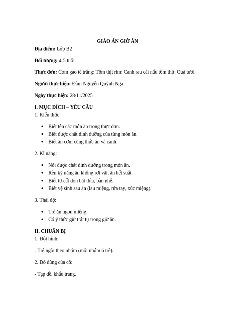 Giao An Gio An Hoan Chinh | PDF
