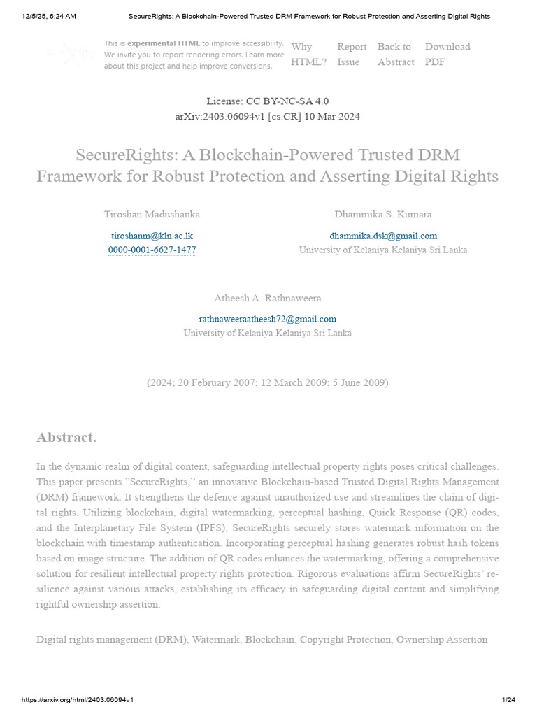 Blockchain DRM Framework for Digital Rights | PDF | Digital Rights ...