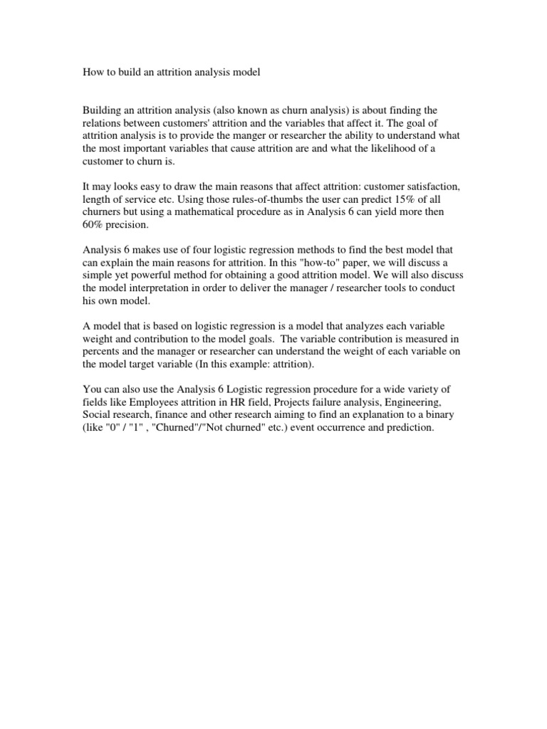 Build an Effective Attrition Model | PDF | Receiver Operating ...