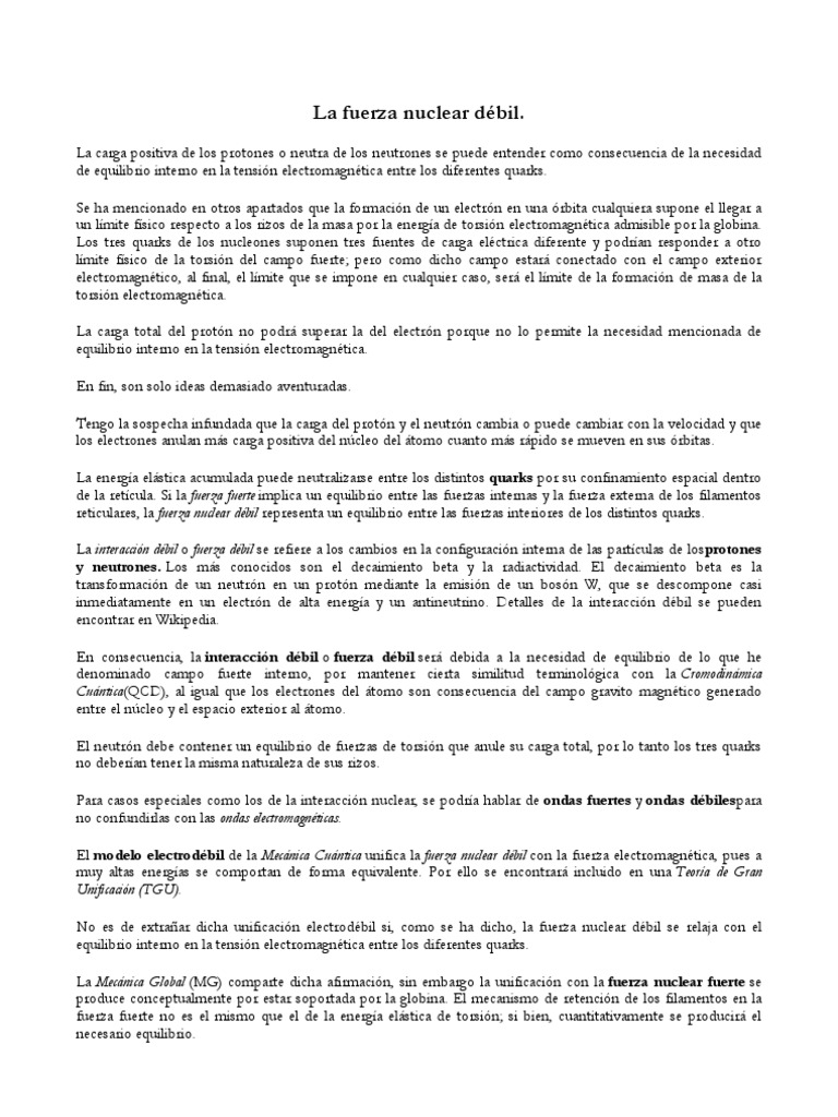 Interacción débil y equilibrio cuántico | PDF | Neutrón | Electrón