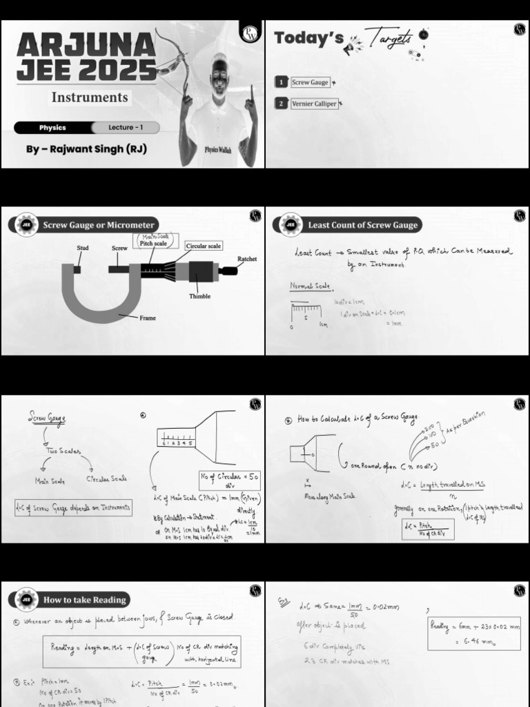 Instruments 01 - Class Notes - Arjuna JEE 2025 | PDF