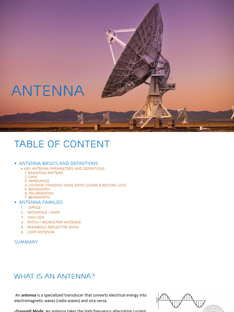 Essential Antenna Concepts and Types | PDF | Antenna (Radio) | Radio ...