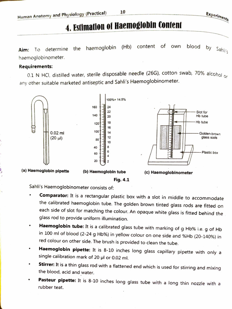 Haemoglobin Measurement Using Sahli's Method | PDF