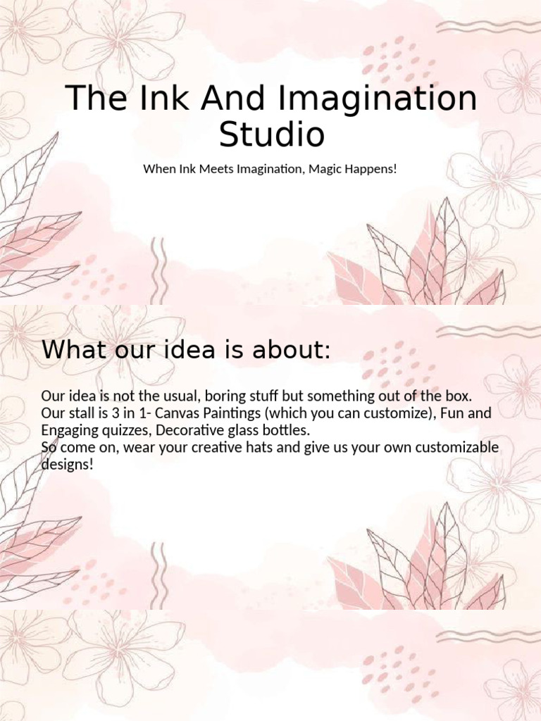 The Ink and Imagination Studio | PDF