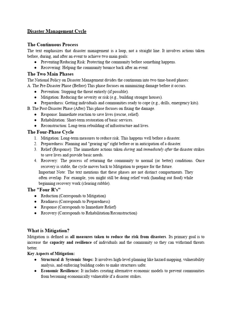 Disaster Management Cycle Explained | PDF | Emergency Management | Flood