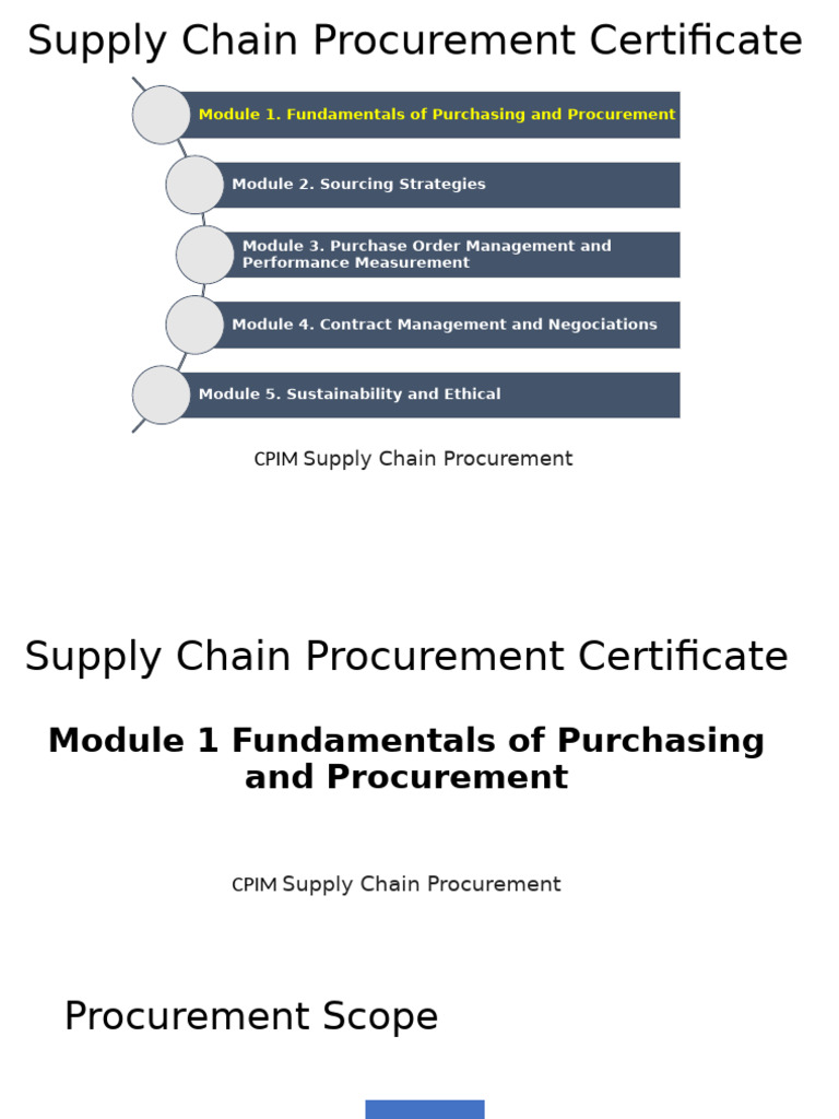 ASCM Procurement - Module 1 | PDF | Procurement | Supply Chain