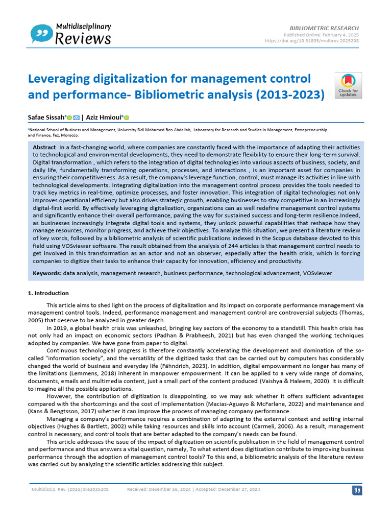 Digitalization's Impact on Management Control | PDF | Business