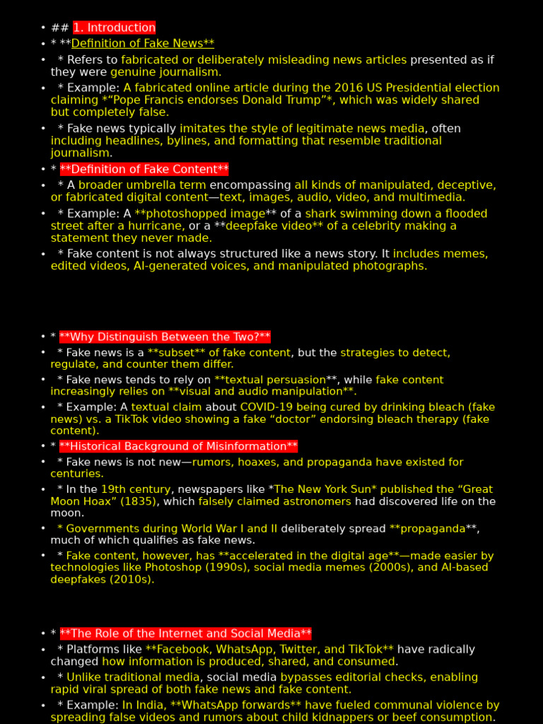 Distinguishing Fake News from Fake Content | PDF | Social Media ...