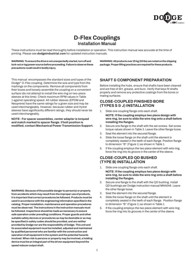 D-Flex Couplings Installation Guide | PDF | Mechanical Engineering ...