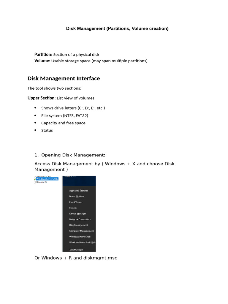 Windows 10, Server 2019 Disk Management | PDF