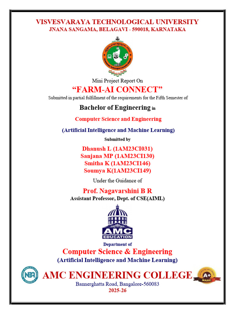 Mini Project Front Page 1 | PDF