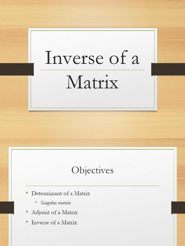 Inverse and Determinants of Matrices | PDF