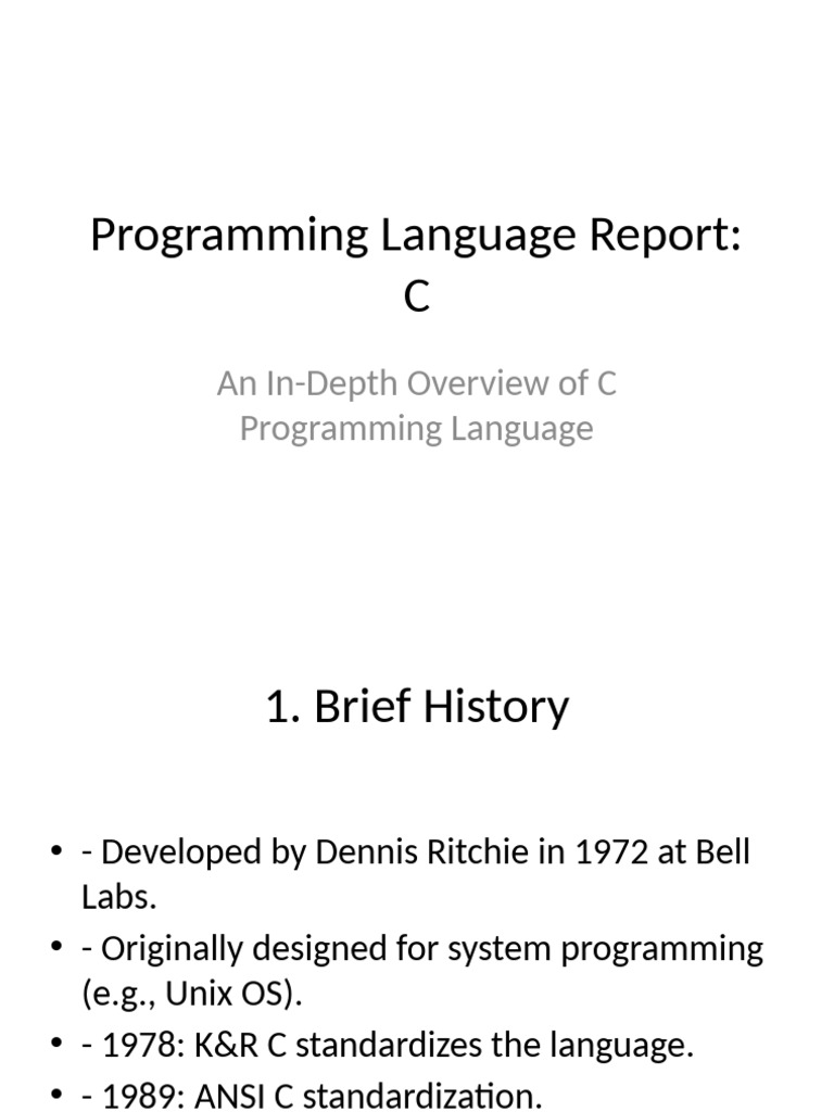 Overview of the C Programming Language | PDF