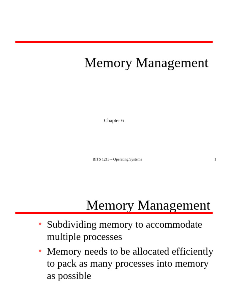 Chapter 6 - Memory Management | PDF | Software Engineering | Computer ...